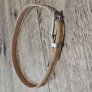 Brighton Beige Leather Croc Embossed Belt